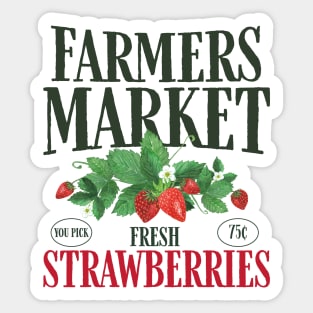 Farmers Market Fresh Strawberries Sticker